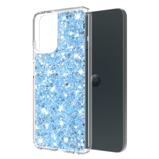 Husa pentru Motorola Moto G04 / Moto G04s / Moto G24 / Moto E14 - Techsuit Sparkly Glitter - Blue