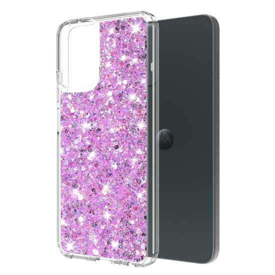 Husa pentru Motorola Moto G04 / Moto G04s / Moto G24 / Moto E14 - Techsuit Sparkly Glitter - Magenta