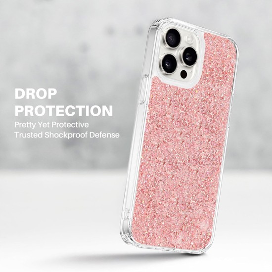 Husa pentru Motorola Moto G04 / Moto G04s / Moto G24 / Moto E14 - Techsuit Sparkly Glitter - Pink