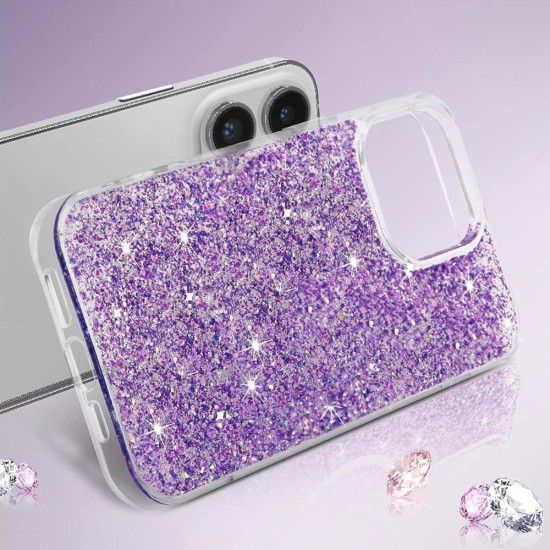 Husa pentru Motorola Moto G04 / Moto G04s / Moto G24 / Moto E14 - Techsuit Sparkly Glitter - Pink