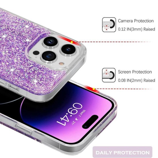 Husa pentru Motorola Moto G04 / Moto G04s / Moto G24 / Moto E14 - Techsuit Sparkly Glitter - Pink