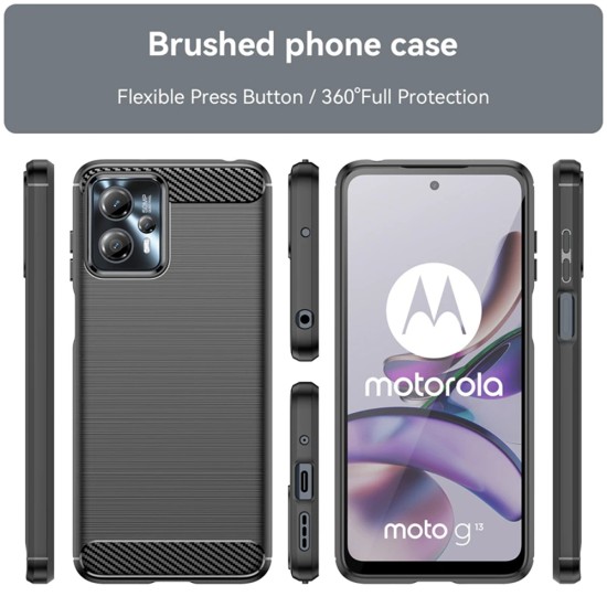 Husa pentru Motorola Moto G13 / G23 / G53 - Techsuit Carbon Silicone - Blue