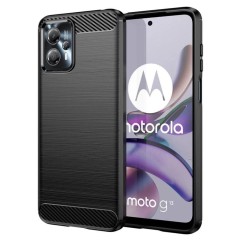 Husa pentru Motorola Moto G13 / G23 - Techsuit Carbon Silicone - Black Husa pentru Motorola Moto G13 / G23 - Techsuit Carbon Silicone - Black