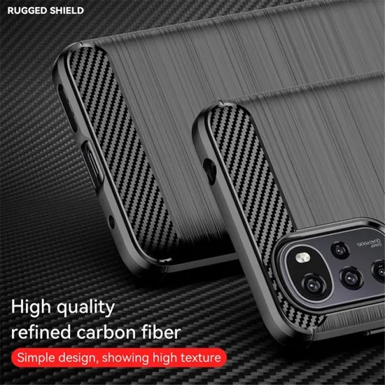 Husa pentru Motorola Moto G22 - Techsuit Carbon Silicone - Black Husa pentru Motorola Moto G22 - Techsuit Carbon Silicone - Black