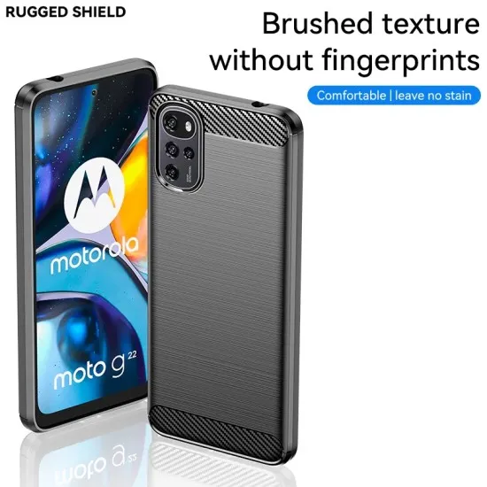 Husa pentru Motorola Moto G22 - Techsuit Carbon Silicone - Black Husa pentru Motorola Moto G22 - Techsuit Carbon Silicone - Black