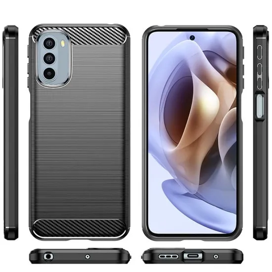 Husa pentru Motorola Moto G31 4G / Moto G41 4G - Techsuit Carbon Silicone - Black Husa pentru Motorola Moto G31 4G / Moto G41 4G - Techsuit Carbon Silicone - Black