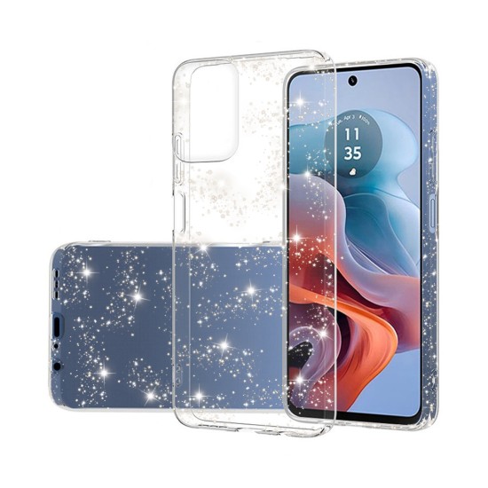 Husa pentru Motorola Moto G34 - Techsuit SparkleSkin Series - Clear