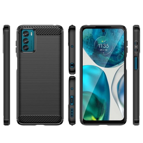 Husa pentru Motorola Moto G42 - Techsuit Carbon Silicone - Black