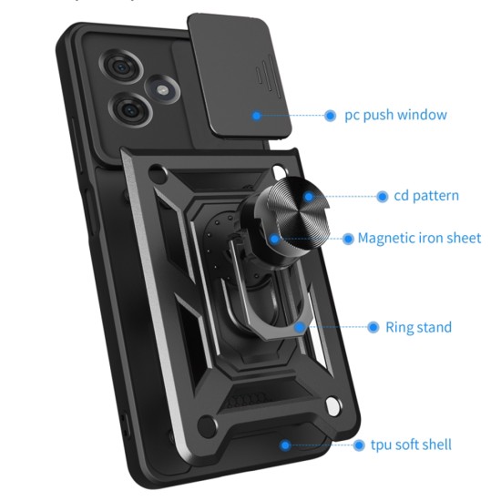 Husa pentru Motorola Moto G54 Power Edition / G64 - Techsuit CamShield Series - Black