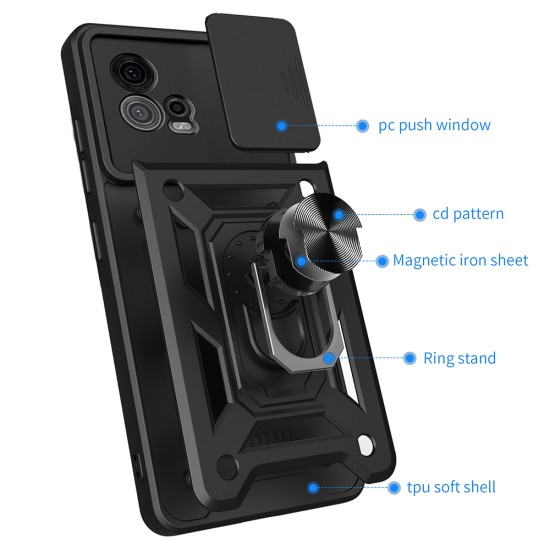 Husa pentru Motorola Moto G72 - Techsuit CamShield Series - Black