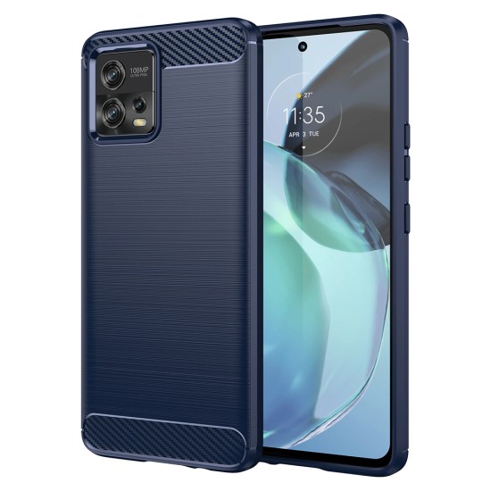 Husa pentru Motorola Moto G72 - Techsuit Carbon Silicone - Blue