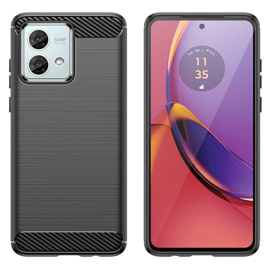 Husa pentru Motorola Moto G84 - Techsuit Carbon Silicone - Black