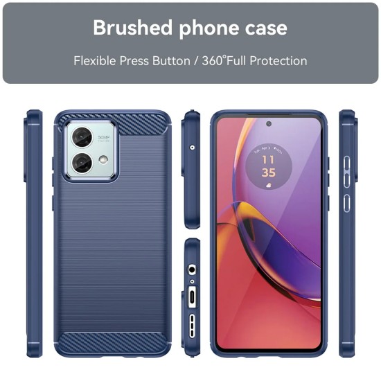 Husa pentru Motorola Moto G84 - Techsuit Carbon Silicone - Blue