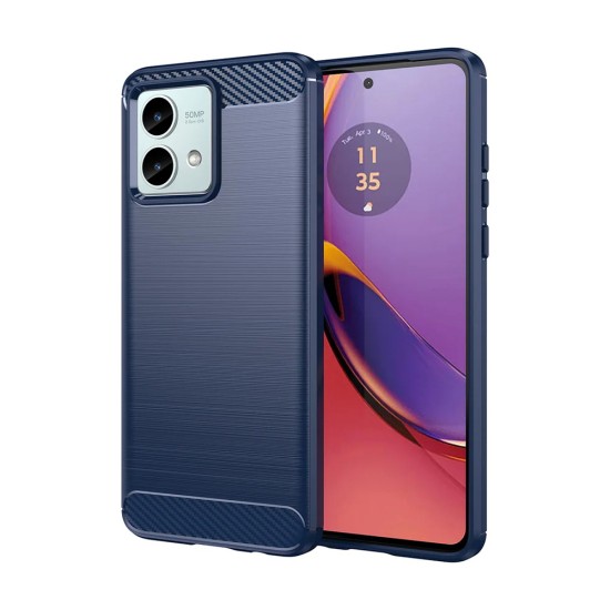 Husa pentru Motorola Moto G84 - Techsuit Carbon Silicone - Blue