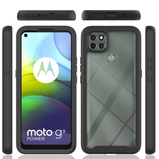 Husa pentru Motorola Moto G9 Power + Folie - Techsuit Defense360 Pro - Black