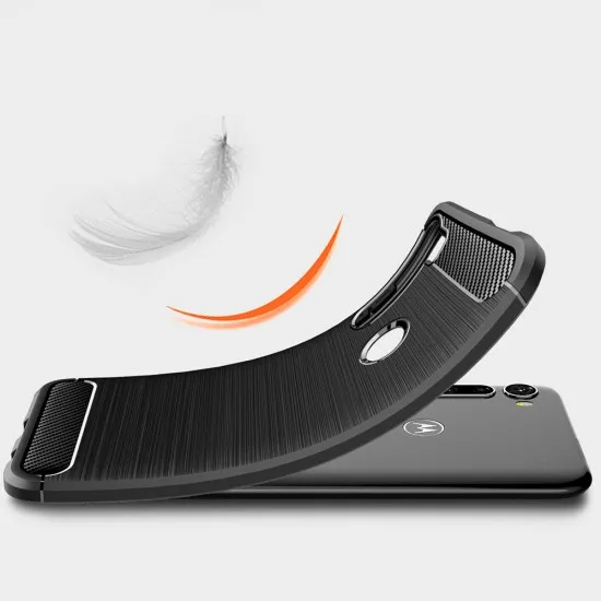 Husa pentru Motorola One Fusion Plus - Techsuit Carbon Silicone - Black Husa pentru Motorola One Fusion Plus - Techsuit Carbon Silicone - Black