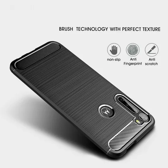 Husa pentru Motorola One Fusion Plus - Techsuit Carbon Silicone - Black Husa pentru Motorola One Fusion Plus - Techsuit Carbon Silicone - Black