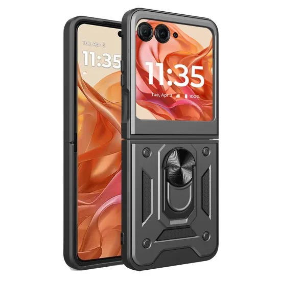 Husa pentru Motorola Razr 50 - Techsuit CamShield Series - Black Husa pentru Motorola Razr 50 - Techsuit CamShield Series - Black