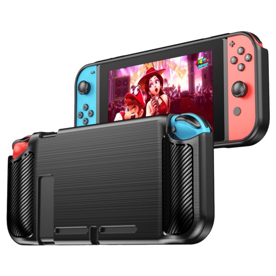 Husa pentru Nintendo Switch - Techsuit Carbon Silicone - Black