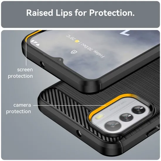Husa pentru Nokia G42 - Techsuit Carbon Silicone - Black Husa pentru Nokia G42 - Techsuit Carbon Silicone - Black
