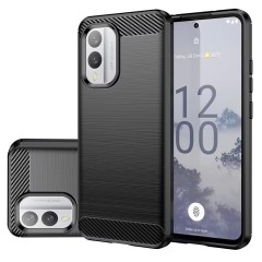 Husa pentru Nokia X30 - Techsuit Carbon Silicone - Black Husa pentru Nokia X30 - Techsuit Carbon Silicone - Black