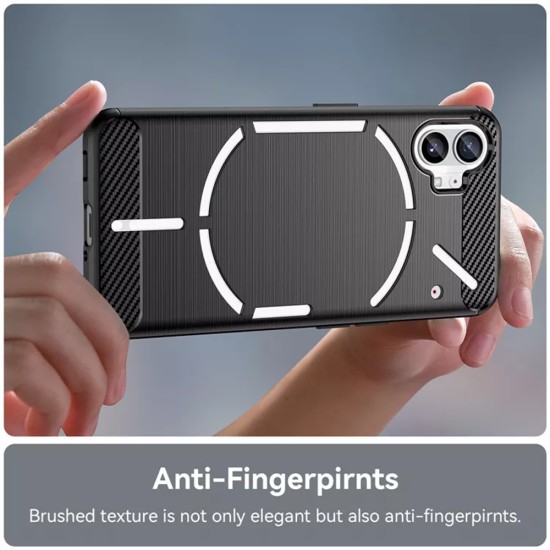 Husa pentru Nothing Phone (1) - Techsuit Carbon Silicone - Black