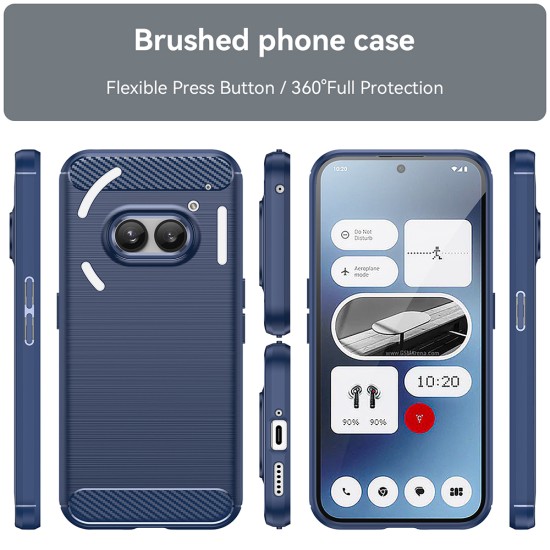 Husa pentru Nothing Phone (2a) - Techsuit Carbon Silicone - Blue