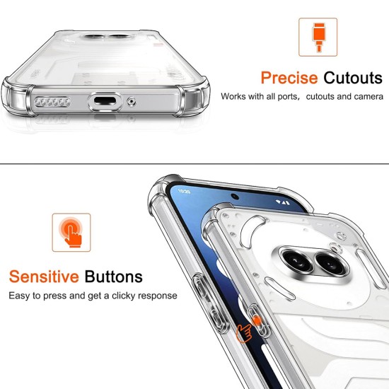 Husa pentru Nothing Phone (2a) - Techsuit Shockproof Clear Silicone - Clear