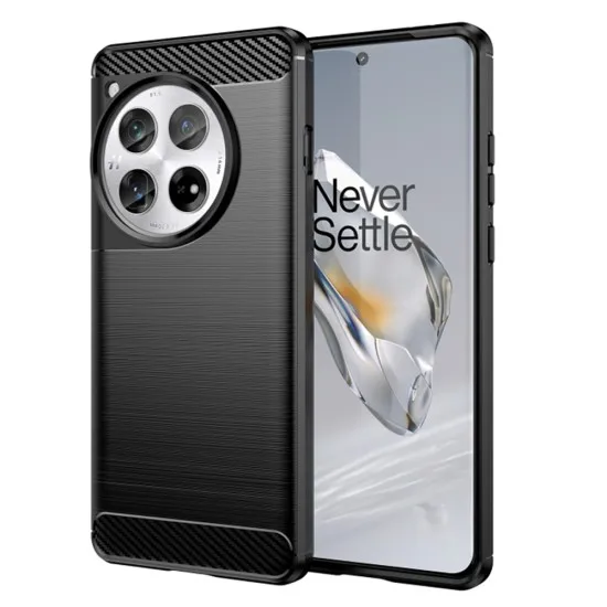 Husa pentru OnePlus 12 - Techsuit Carbon Silicone - Black Husa pentru OnePlus 12 - Techsuit Carbon Silicone - Black