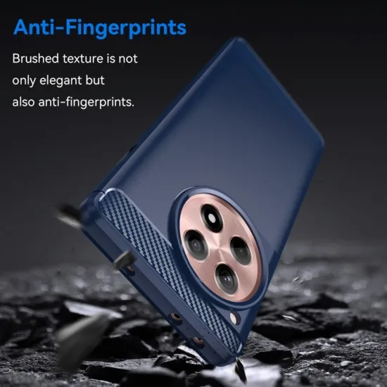 Husa pentru OnePlus 12R - Techsuit Carbon Silicone - Blue Husa pentru OnePlus 12R - Techsuit Carbon Silicone - Blue