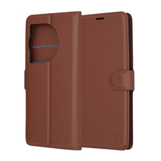 Husa pentru OnePlus 12R - Techsuit Leather Folio - Brown