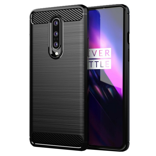 Husa pentru OnePlus 8 - Techsuit Carbon Silicone - Black