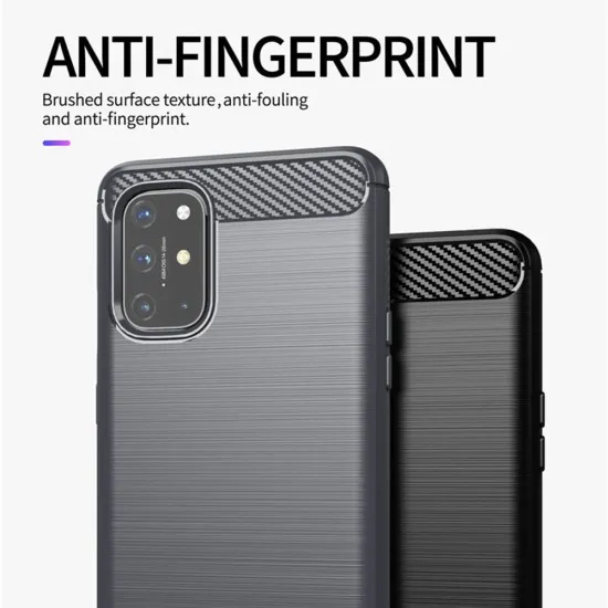 Husa pentru OnePlus 9 - Techsuit Carbon Silicone - Black Husa pentru OnePlus 9 - Techsuit Carbon Silicone - Black