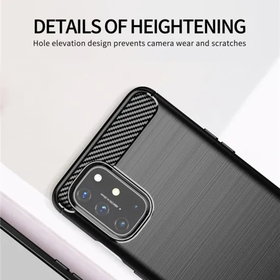 Husa pentru OnePlus 9 - Techsuit Carbon Silicone - Black Husa pentru OnePlus 9 - Techsuit Carbon Silicone - Black