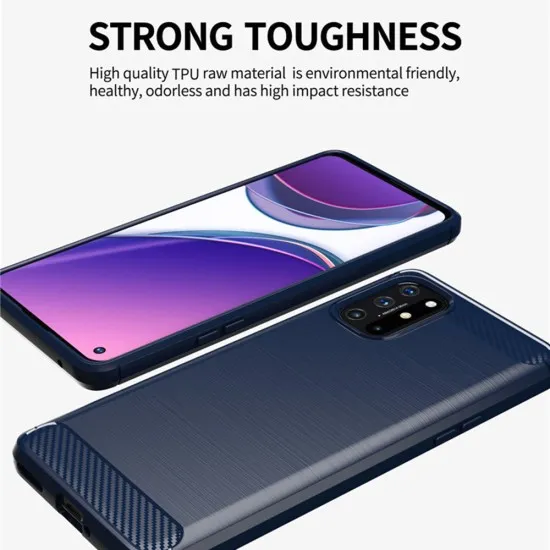 Husa pentru OnePlus 9 - Techsuit Carbon Silicone - Black Husa pentru OnePlus 9 - Techsuit Carbon Silicone - Black