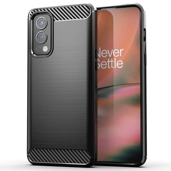 Husa pentru OnePlus Nord 2 5G - Techsuit Carbon Silicone - Black