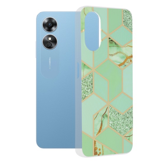 Husa pentru Oppo A17 - Techsuit Marble Series - Green Hex