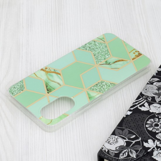 Husa pentru Oppo A17 - Techsuit Marble Series - Green Hex