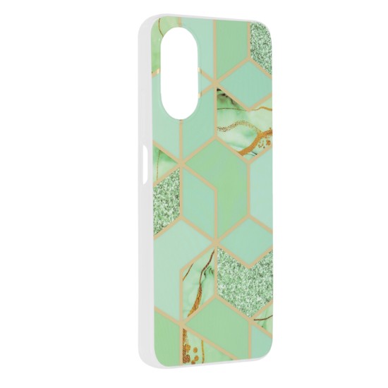 Husa pentru Oppo A17 - Techsuit Marble Series - Green Hex