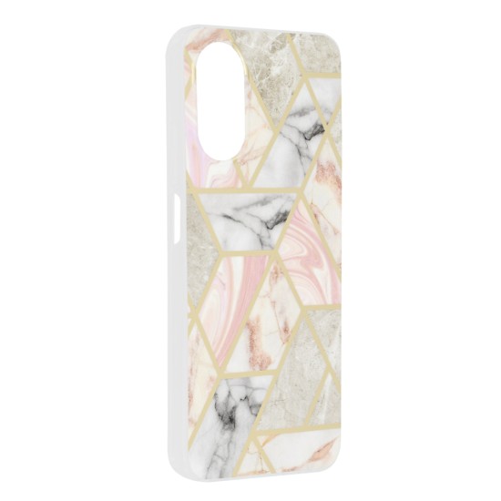 Husa pentru Oppo A17 - Techsuit Marble Series - Pink Hex