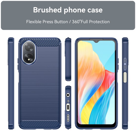 Husa pentru Oppo A38 / A18 - Techsuit Carbon Silicone - Blue