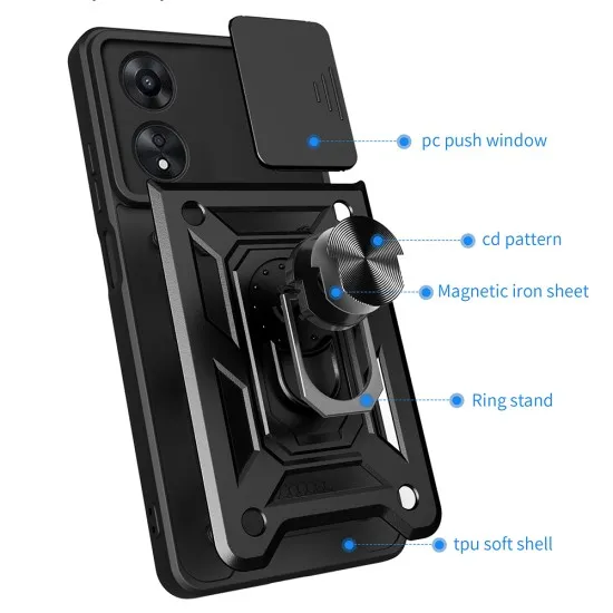 Husa pentru Oppo A58 4G - Techsuit CamShield Series - Green Husa pentru Oppo A58 4G - Techsuit CamShield Series - Green