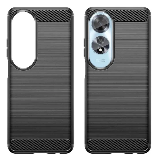 Husa pentru Oppo A60 - Techsuit Carbon Silicone - Black Husa pentru Oppo A60 - Techsuit Carbon Silicone - Black