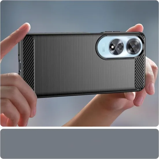 Husa pentru Oppo A60 - Techsuit Carbon Silicone - Black Husa pentru Oppo A60 - Techsuit Carbon Silicone - Black