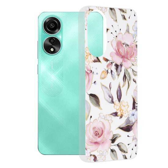 Husa pentru Oppo A78 4G - Techsuit Marble Series - Chloe White