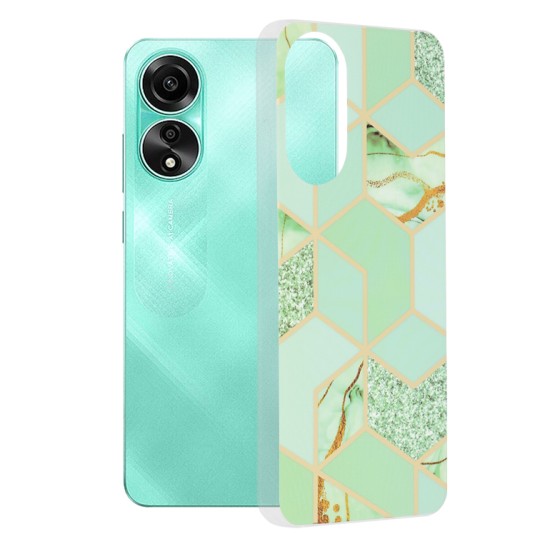 Husa pentru Oppo A78 4G - Techsuit Marble Series - Green Hex