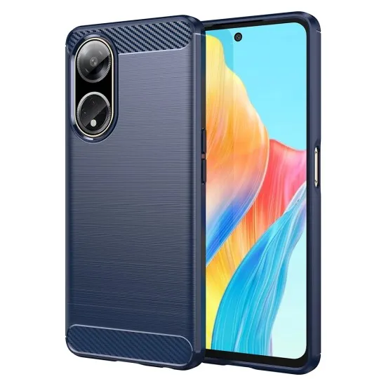 Husa pentru Oppo A98 5G - Techsuit Carbon Silicone - Blue Husa pentru Oppo A98 5G - Techsuit Carbon Silicone - Blue