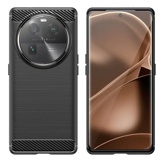 Husa pentru Oppo Find X6 Pro - Techsuit Carbon Silicone - Black