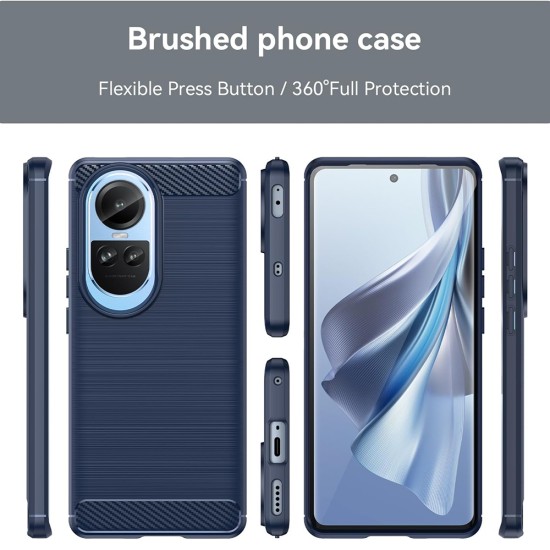 Husa pentru Oppo Reno10 / Reno10 Pro - Techsuit Carbon Silicone - Blue