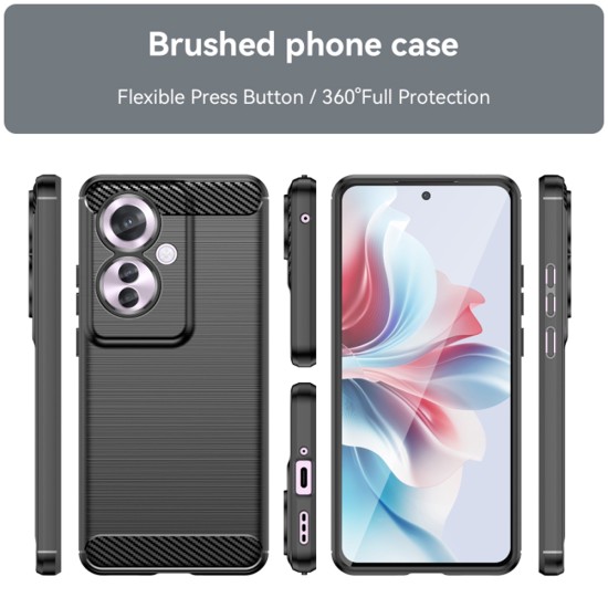 Husa pentru Oppo Reno11 F - Techsuit Carbon Silicone - Black